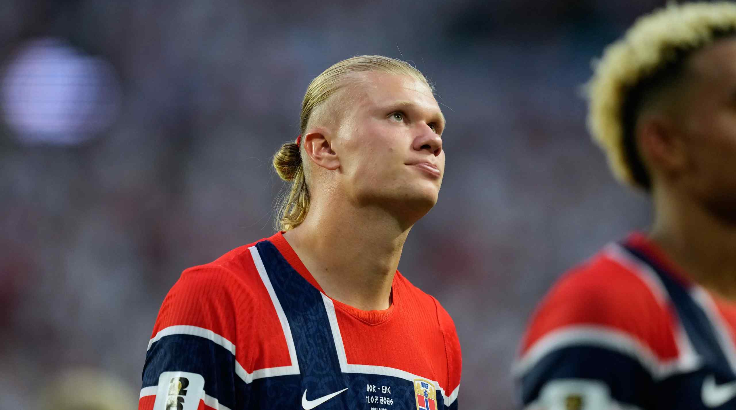 Erling Haaland representing Norway at the World Cup.